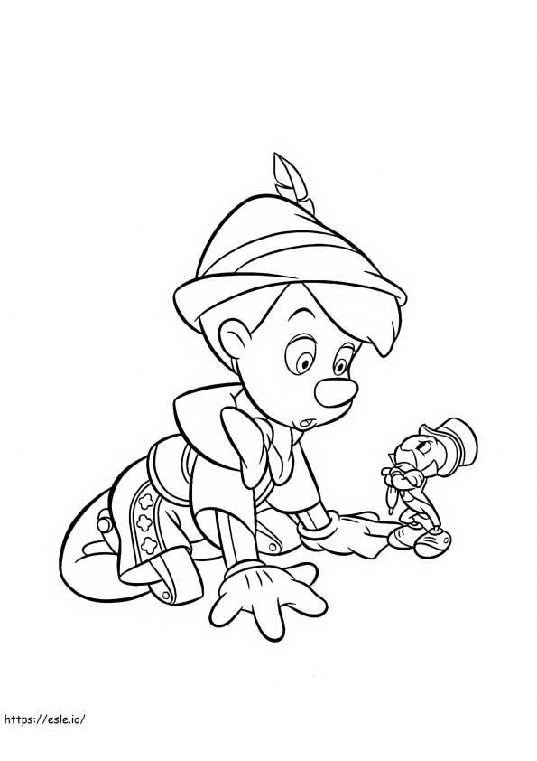 Pinocchio kuuntelee värityskuva