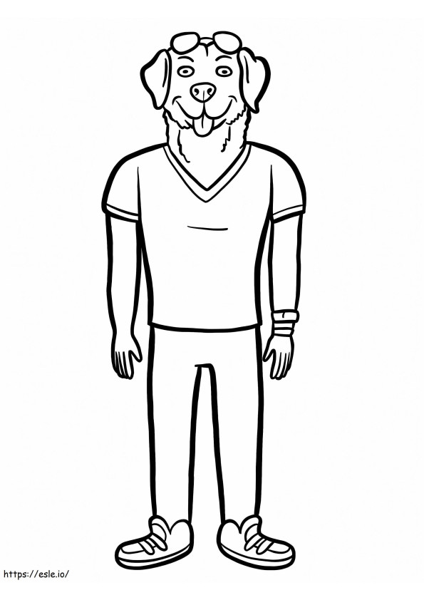 Mr. Peanutbutter From BoJack Horseman coloring page