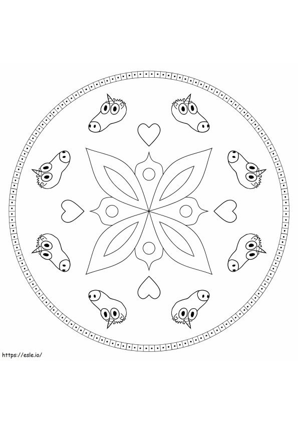 Mandala Unicórnio 16 para colorir
