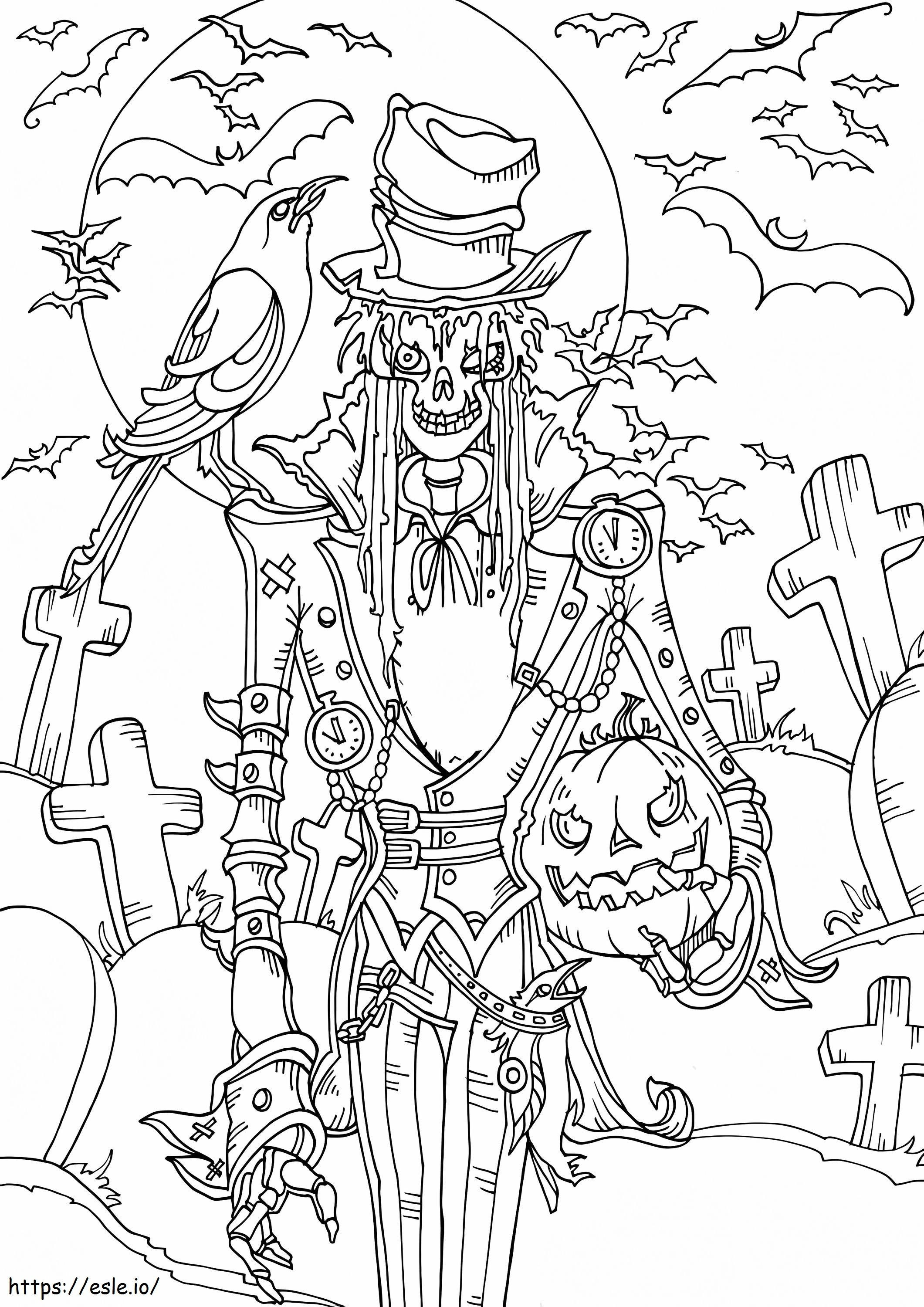 Horror Skeleton coloring page