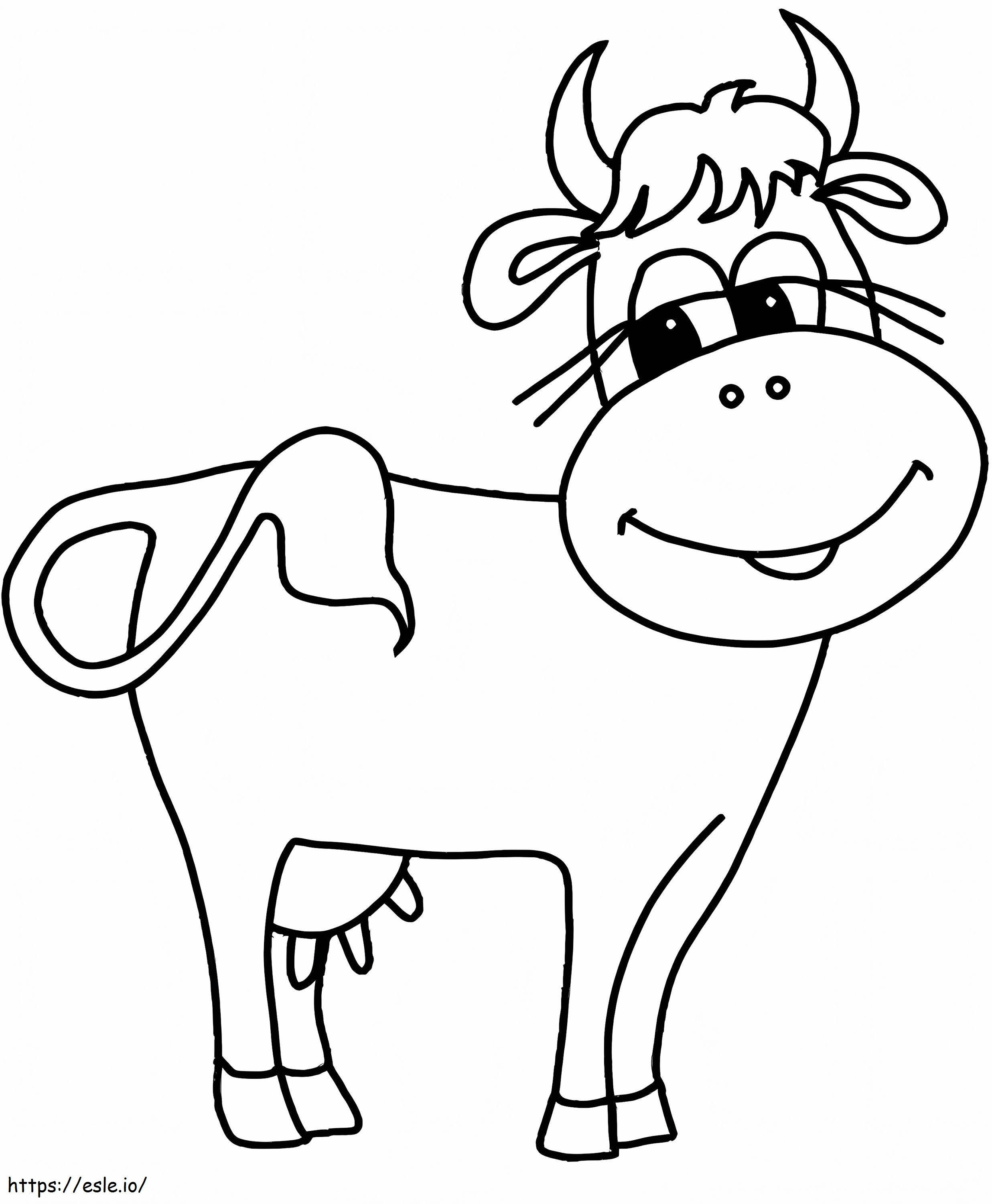 la vaca esta sonriendo para colorear