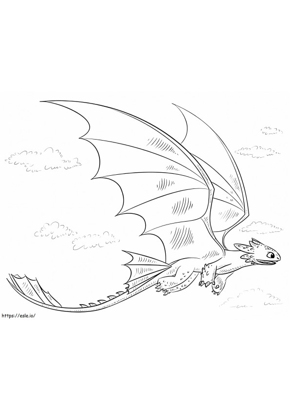 Flying Toothless coloring page