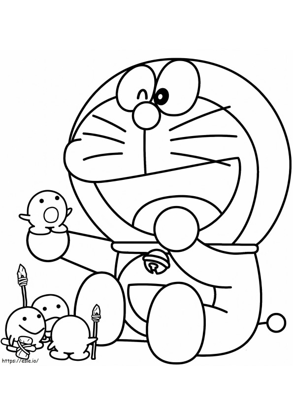 Doraemon ja hänen lelunsa värityskuva