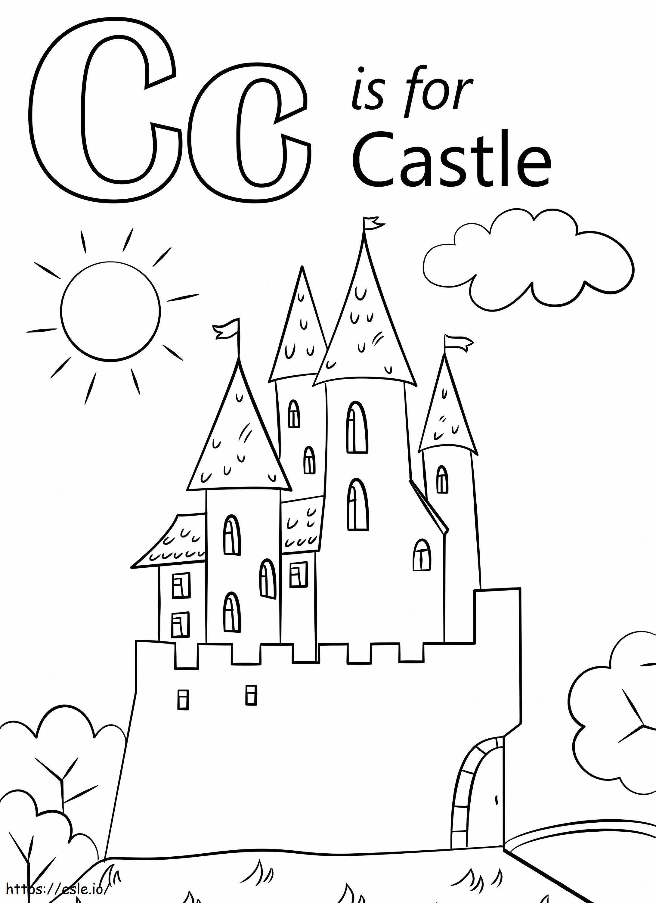 Lettera Castello C da colorare