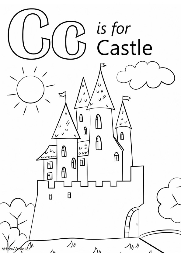 Castelo Letra C para colorir