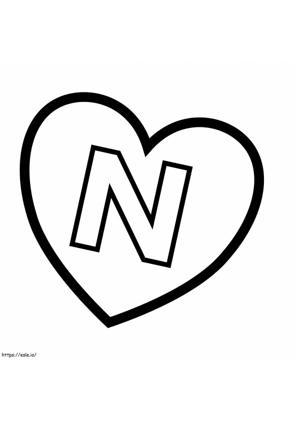 Letter N 1 coloring page