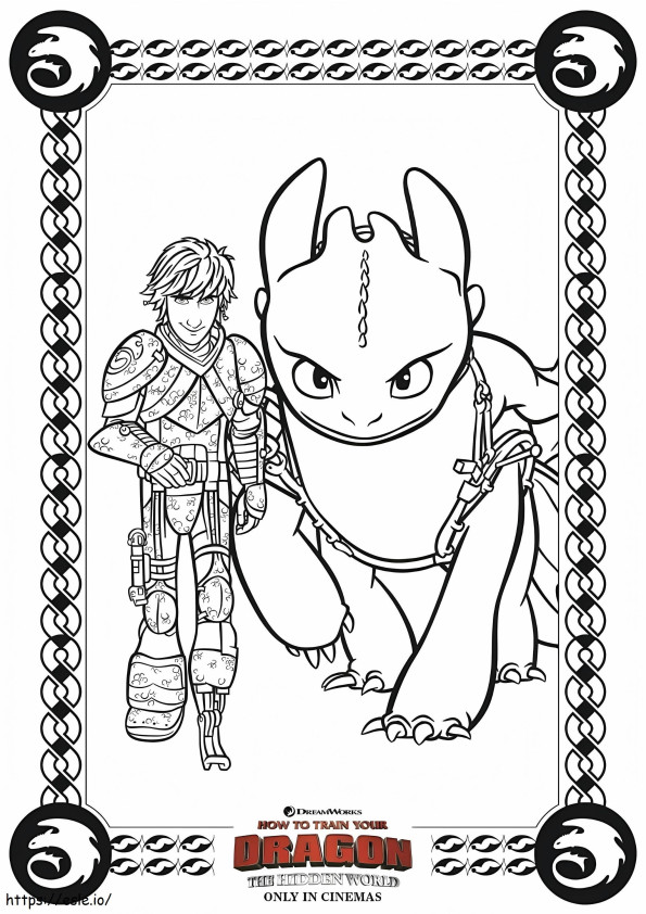 Coloriage _Staggering Hiccup And Toothless Pin Page De Httyd Mama Likes à imprimer dessin