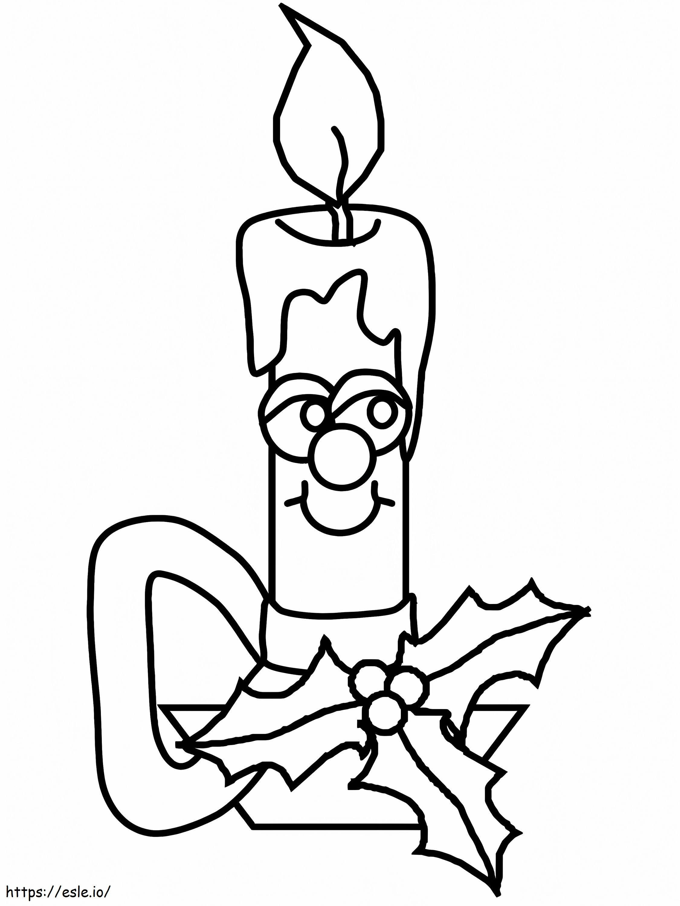 Cute Christmas Candles coloring page