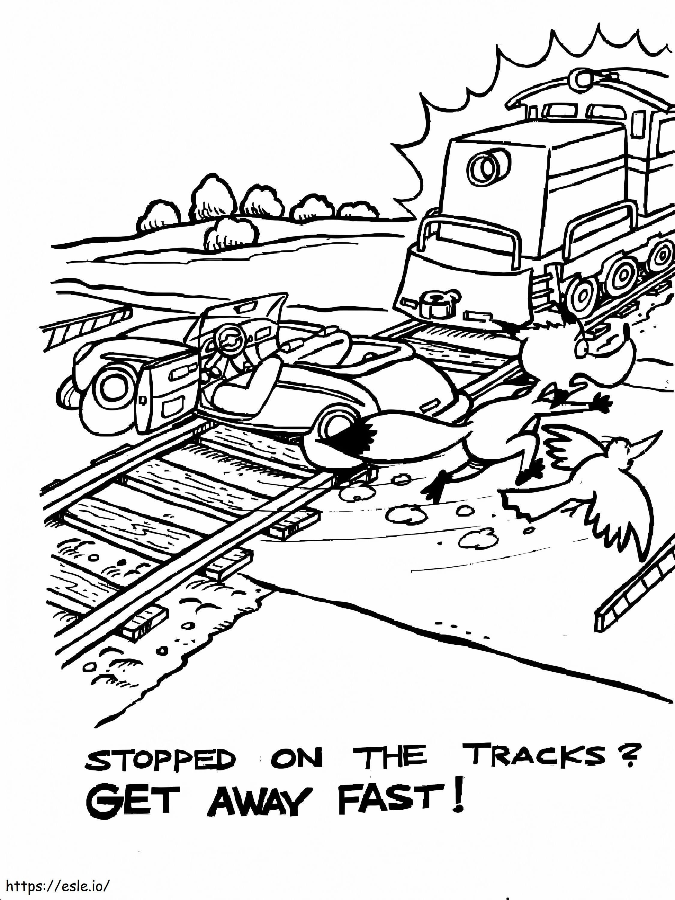 Train Safety Free Printable coloring page