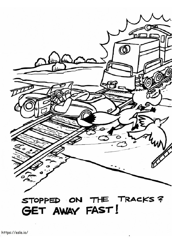 Train Safety Free Printable coloring page