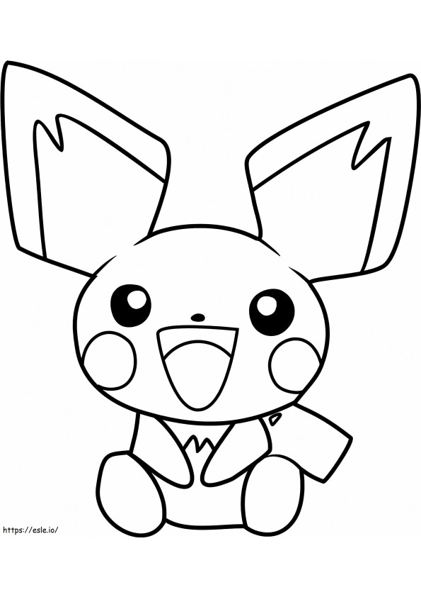 Coloriage Pichu drôle dans Pokemon à imprimer dessin