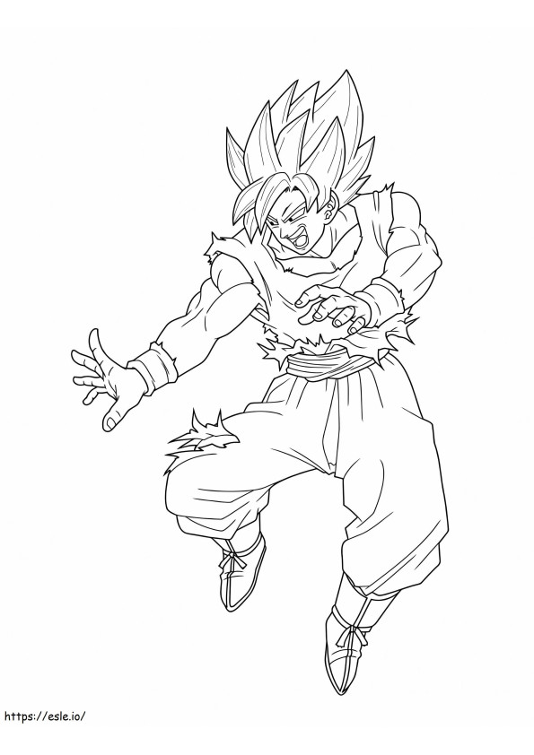 Son Goku Super Saiyan de colorat