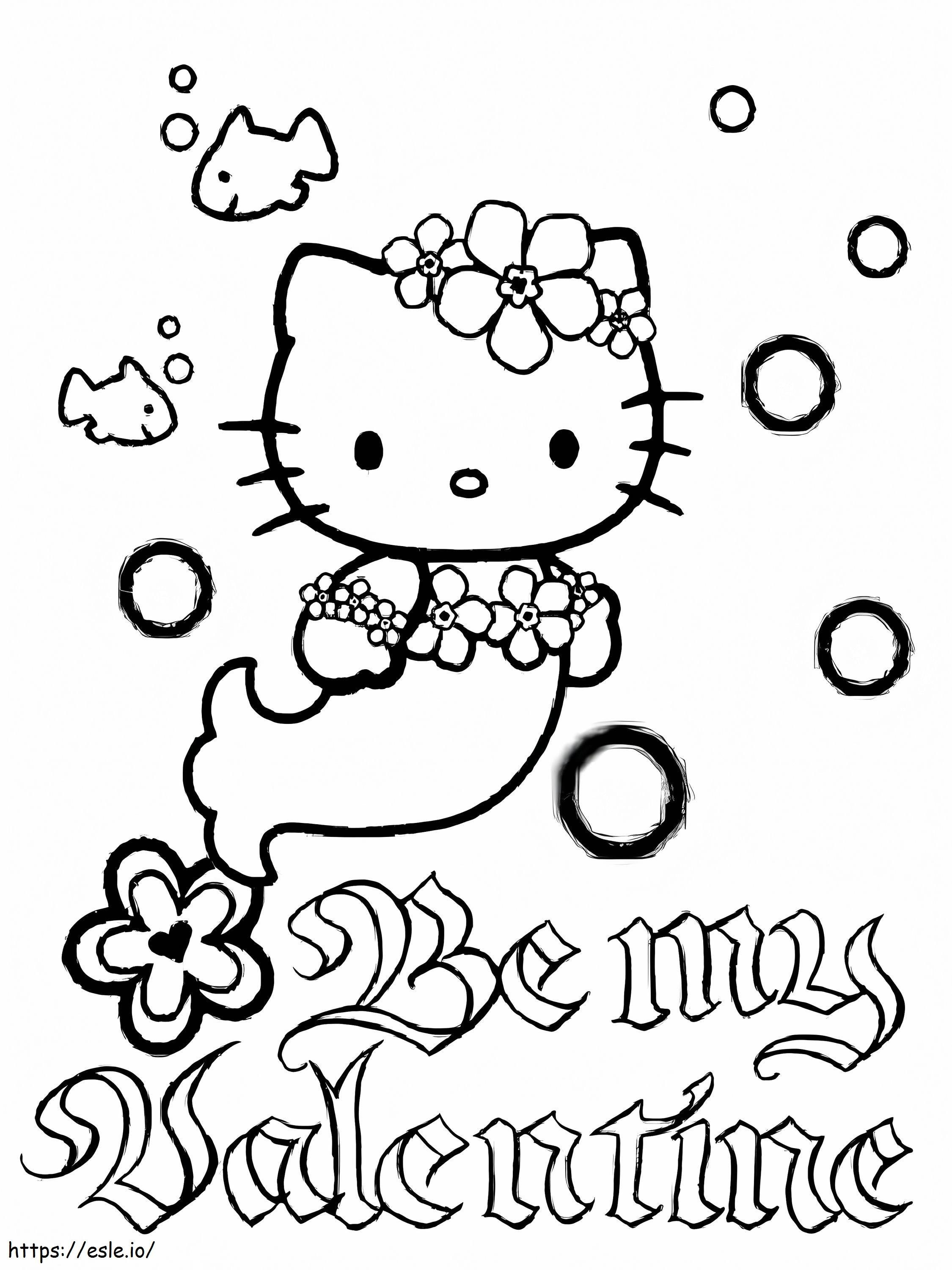 Cute Hello Kitty Mermaid coloring page