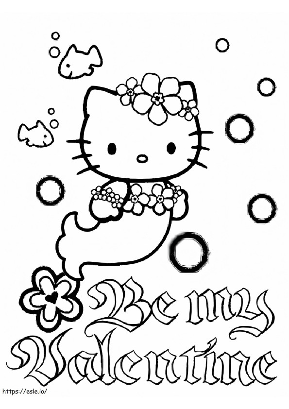 Cute Hello Kitty Mermaid coloring page