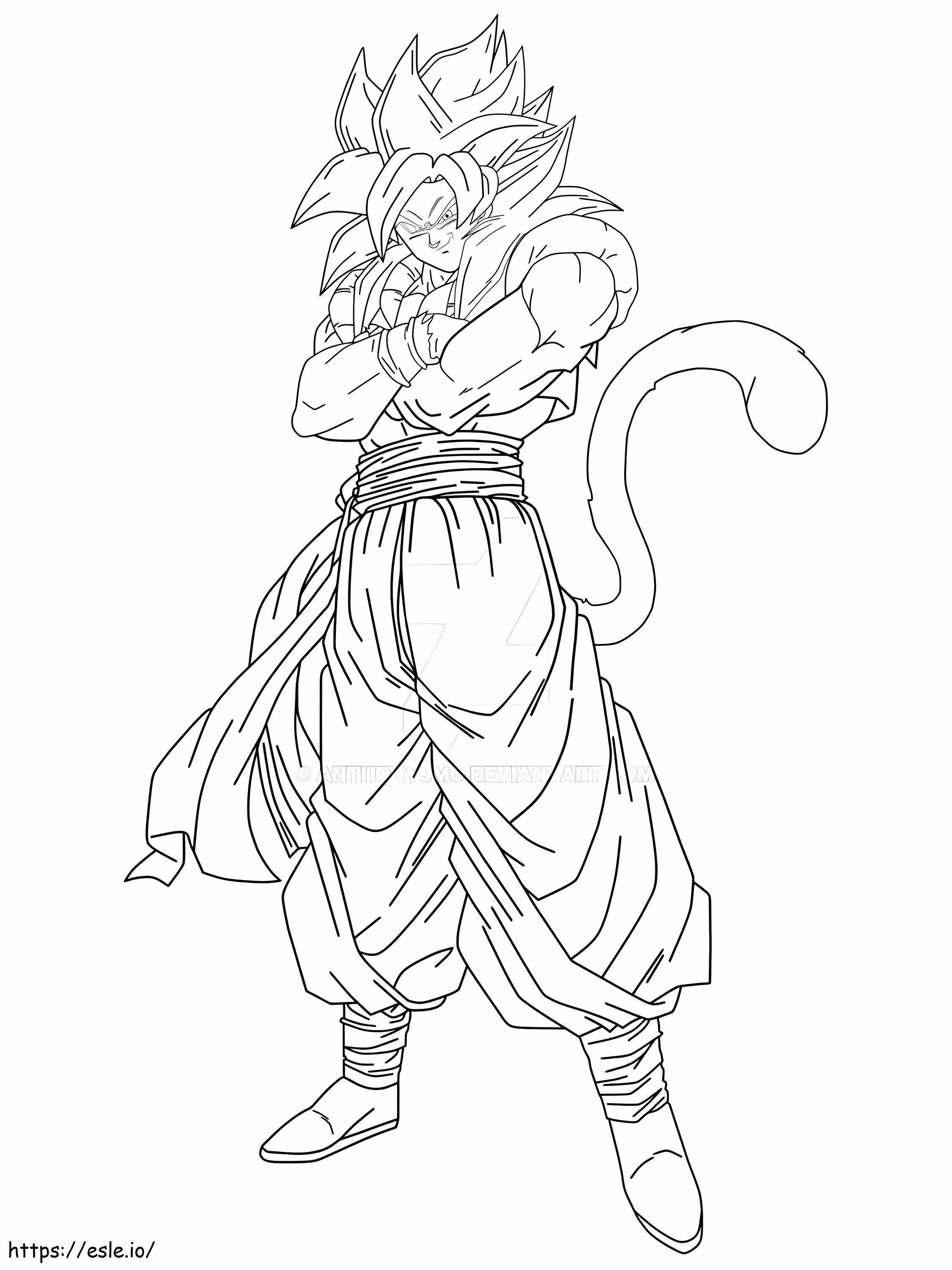 Blue Drawing Gogeta 14 coloring page