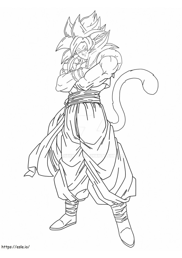 Blue Drawing Gogeta 14 coloring page