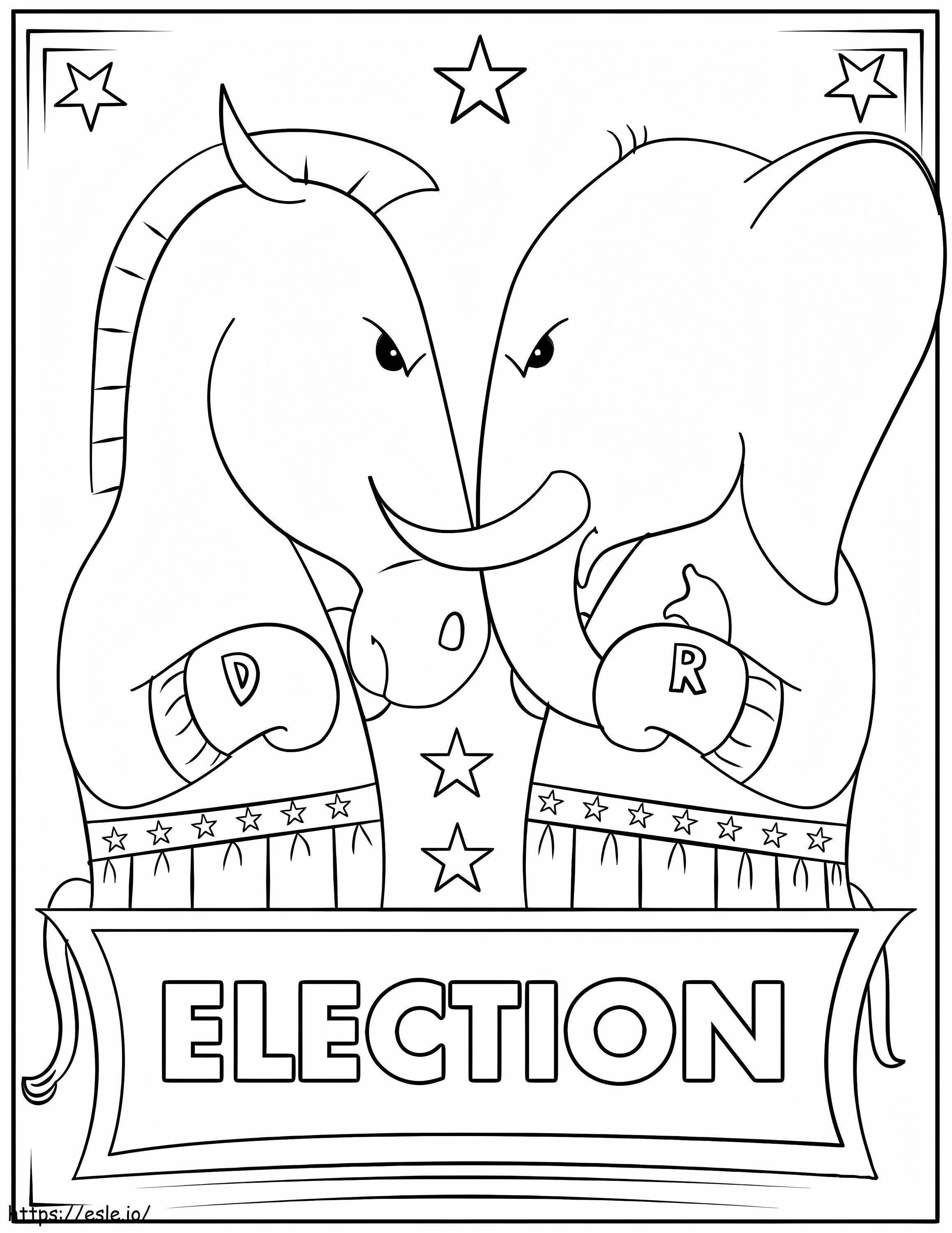 選挙 3 日目 ぬりえ - 塗り絵