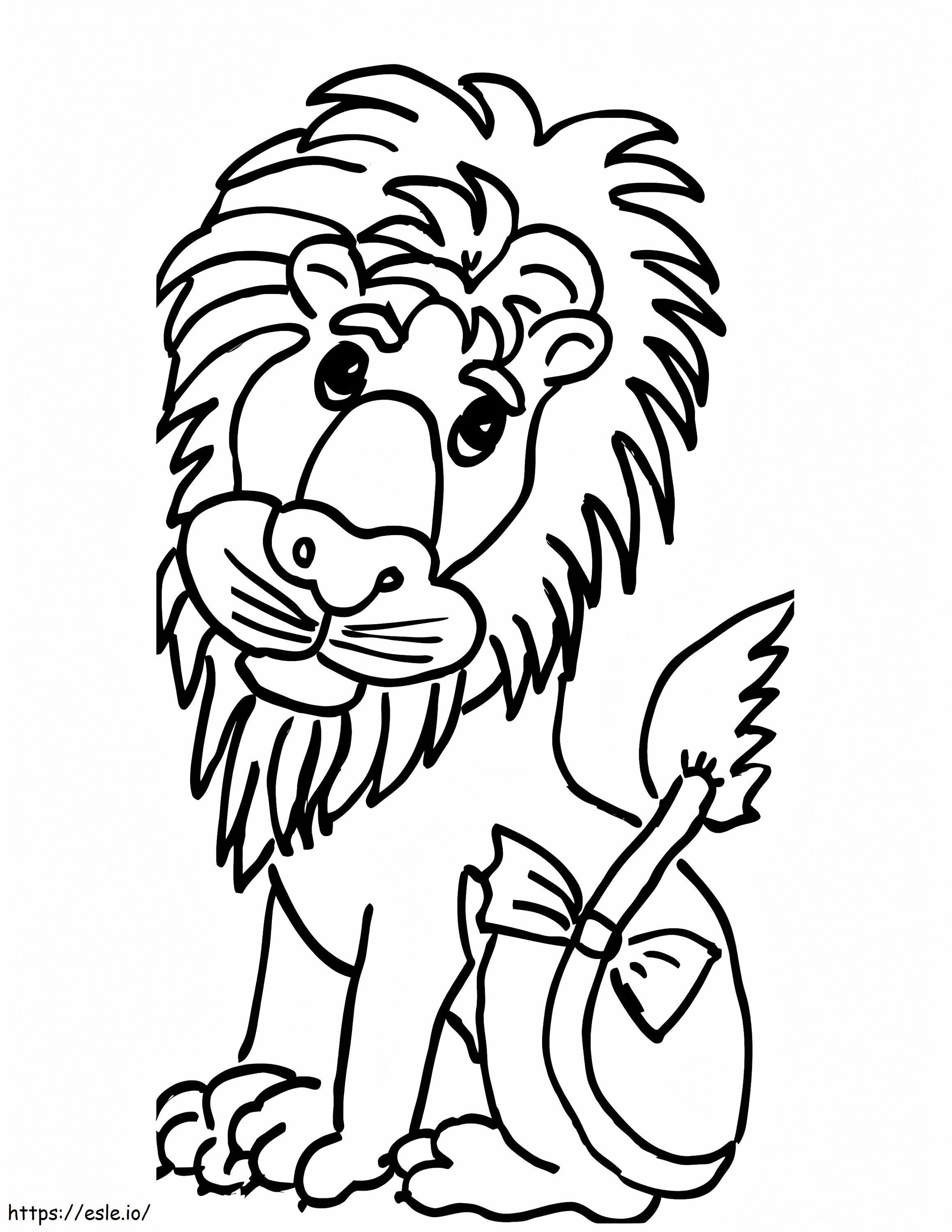 Coloriage Lion mignon assis à imprimer dessin
