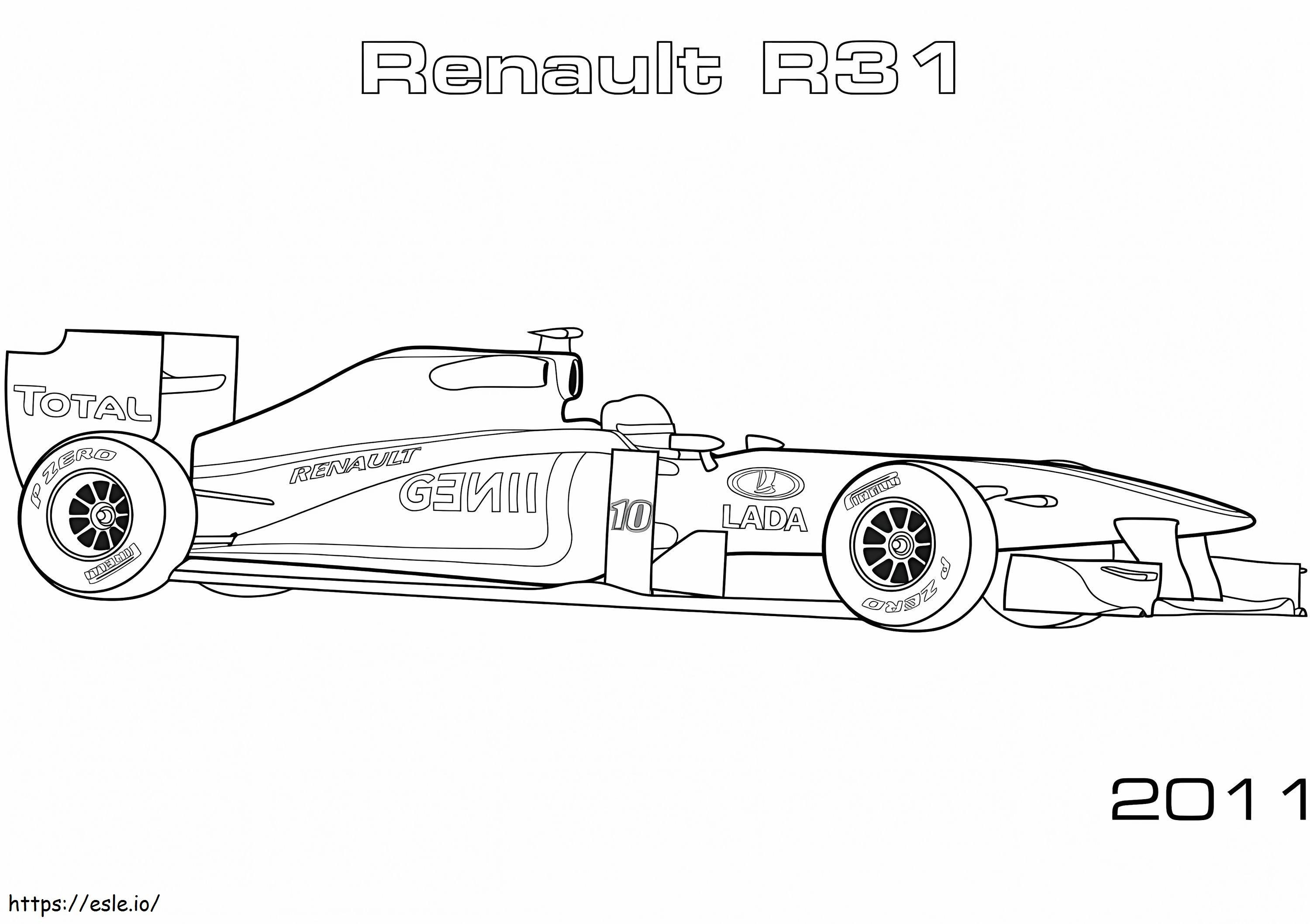 Carro de corrida de Fórmula 1 13 para colorir
