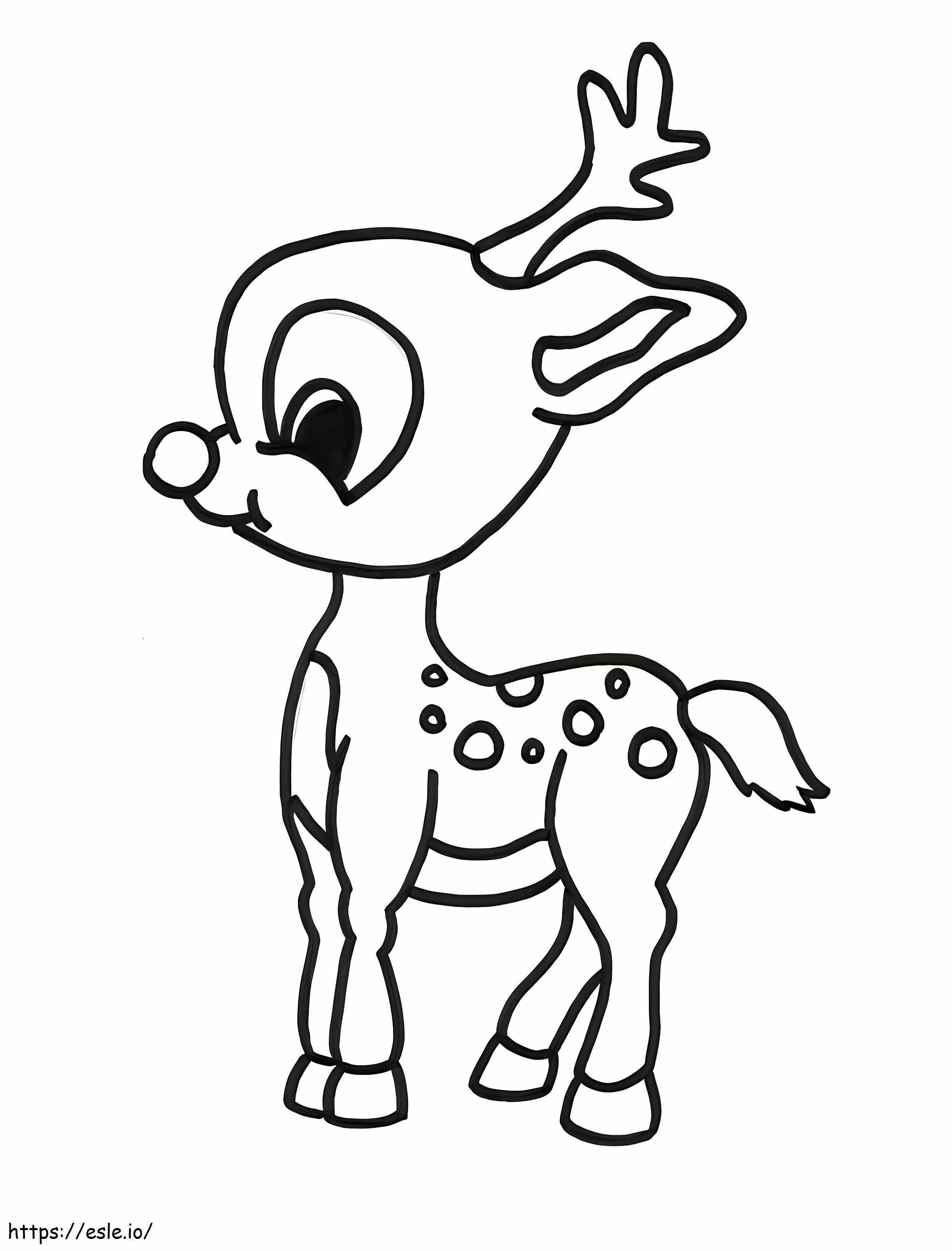 Cute Rudolph coloring page