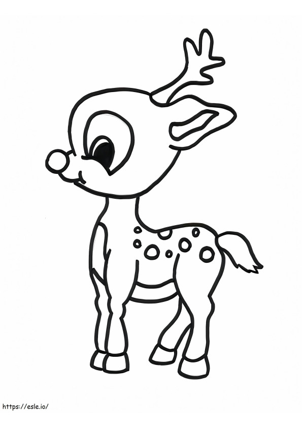 Cute Rudolph coloring page