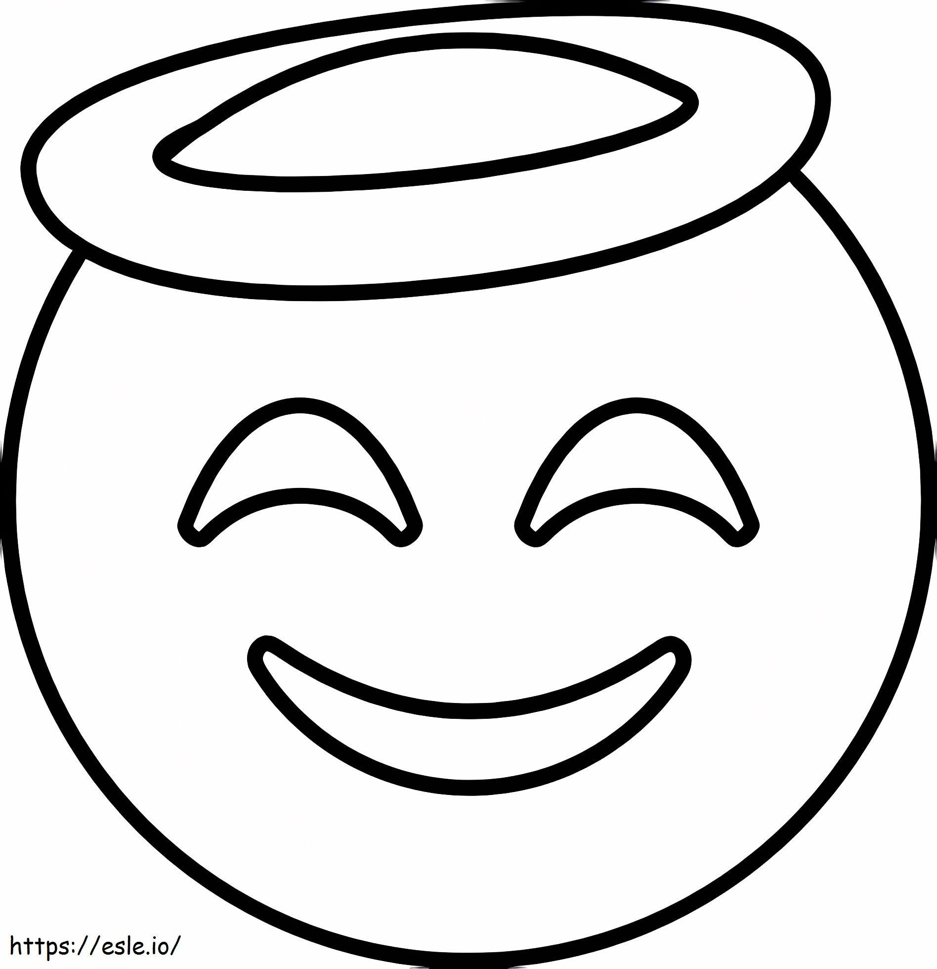 Smiling Face With Halo coloring page