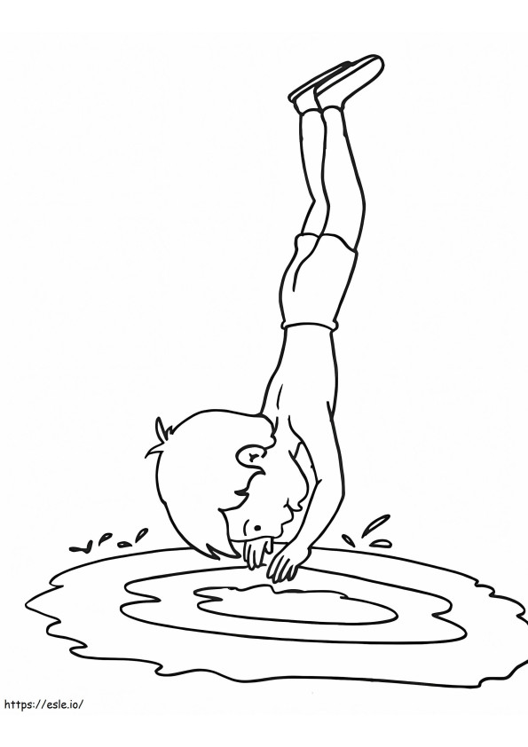 Diving In The Lake coloring page