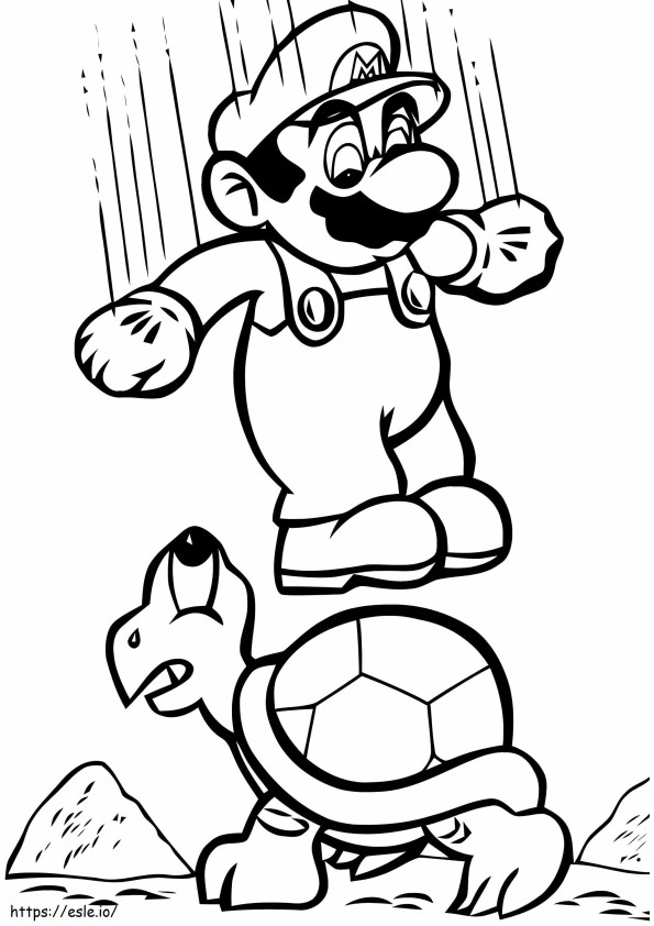 Mario Jump kleurplaat