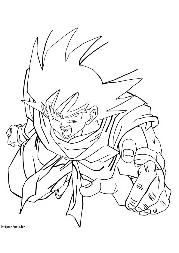 Son Goku Screaming coloring page