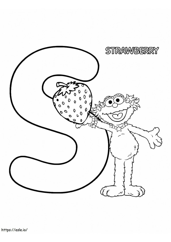 Strawberry Letter S coloring page