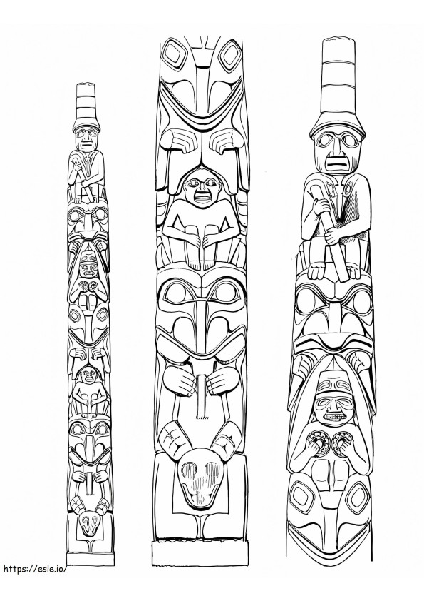 Totem Poles coloring page