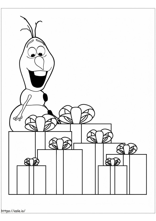 Olaf And Gifts coloring page