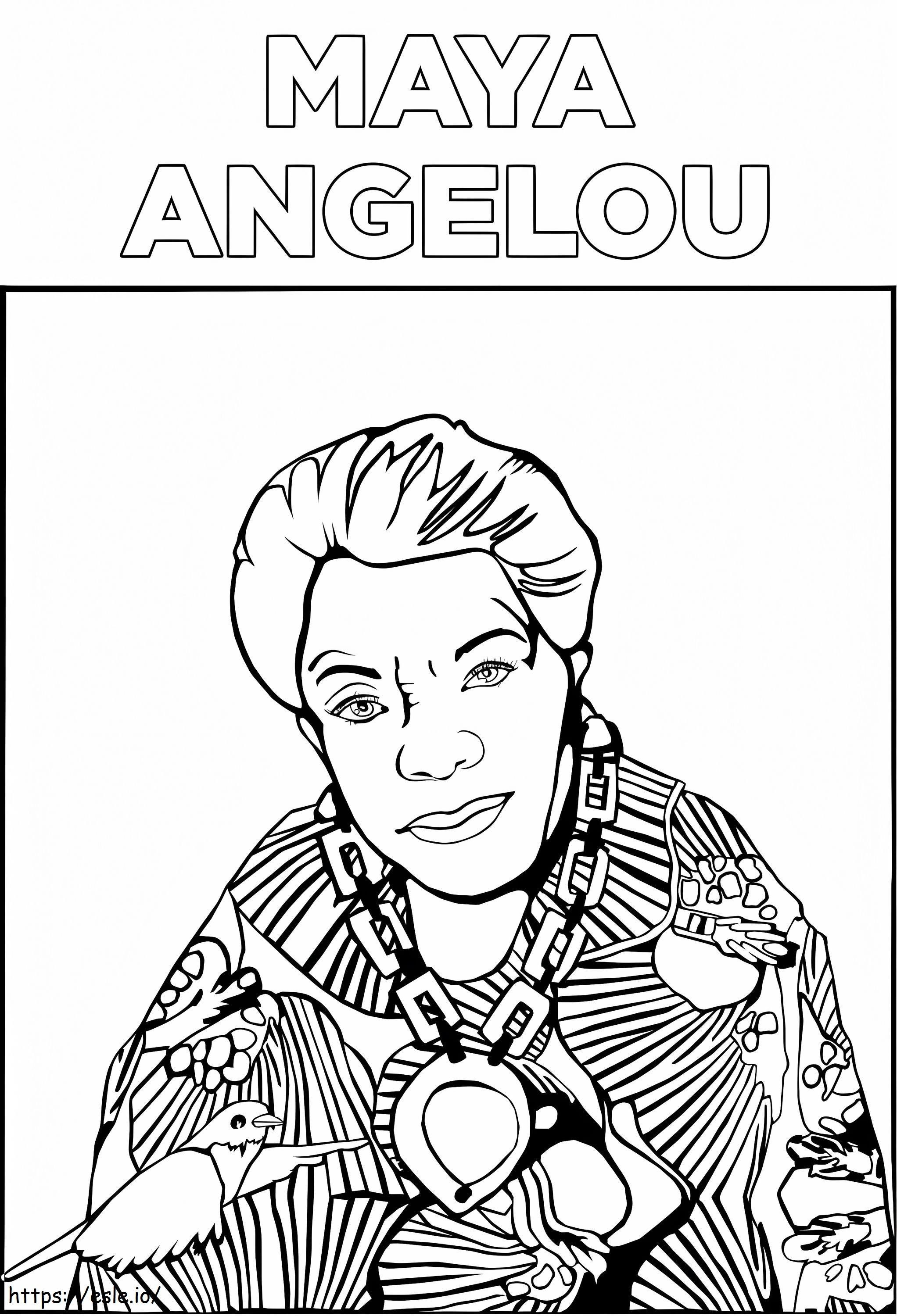 Coloriage Affiche Maya Angelou à imprimer dessin