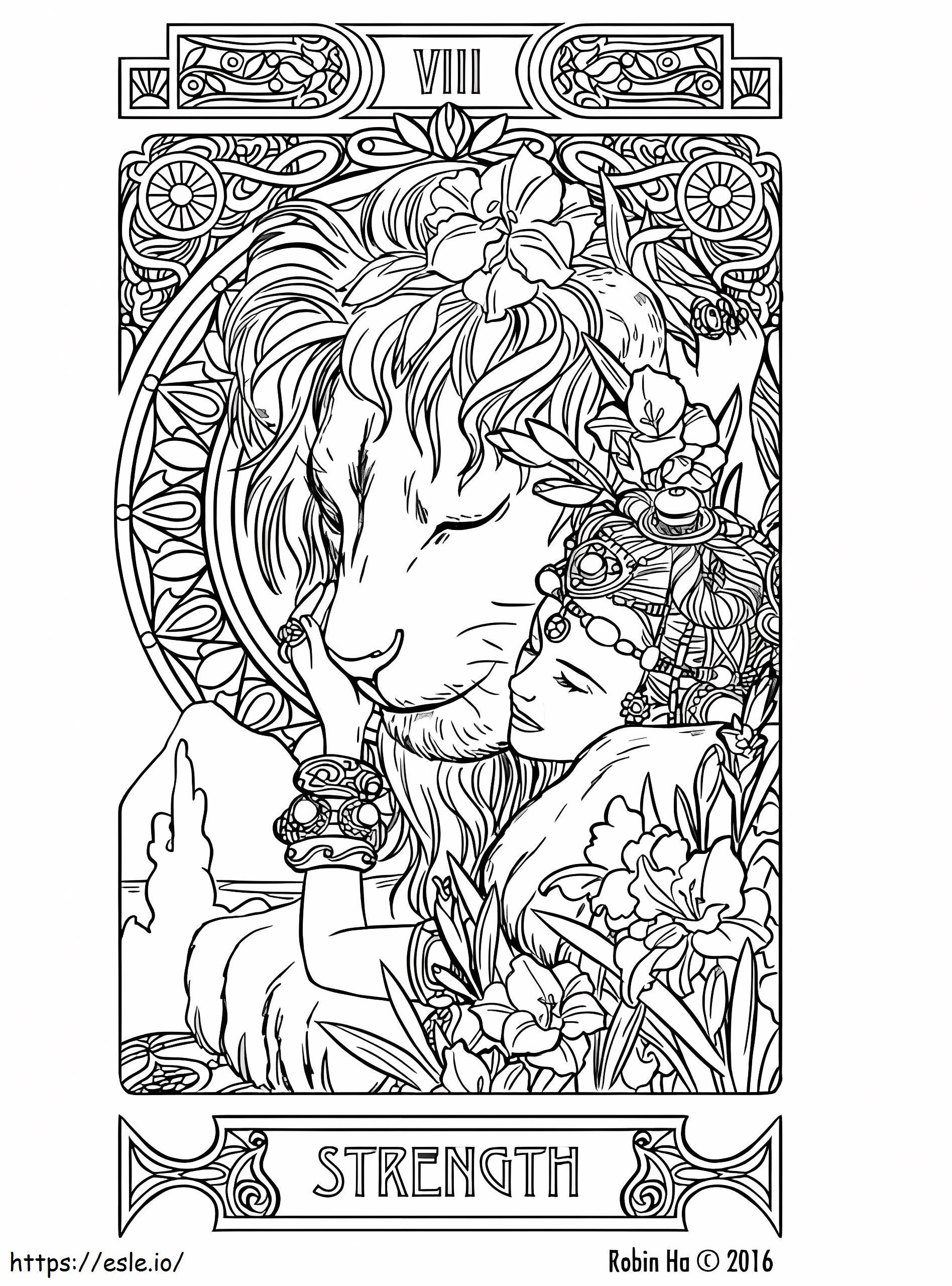 Strength Tarot coloring page