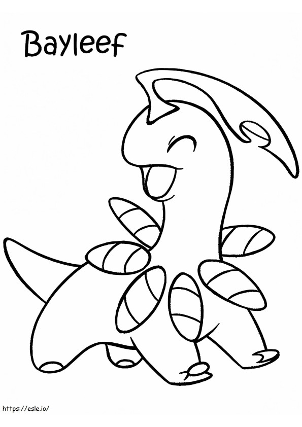 Coloriage Heureux Pokémon Bayleef à imprimer dessin