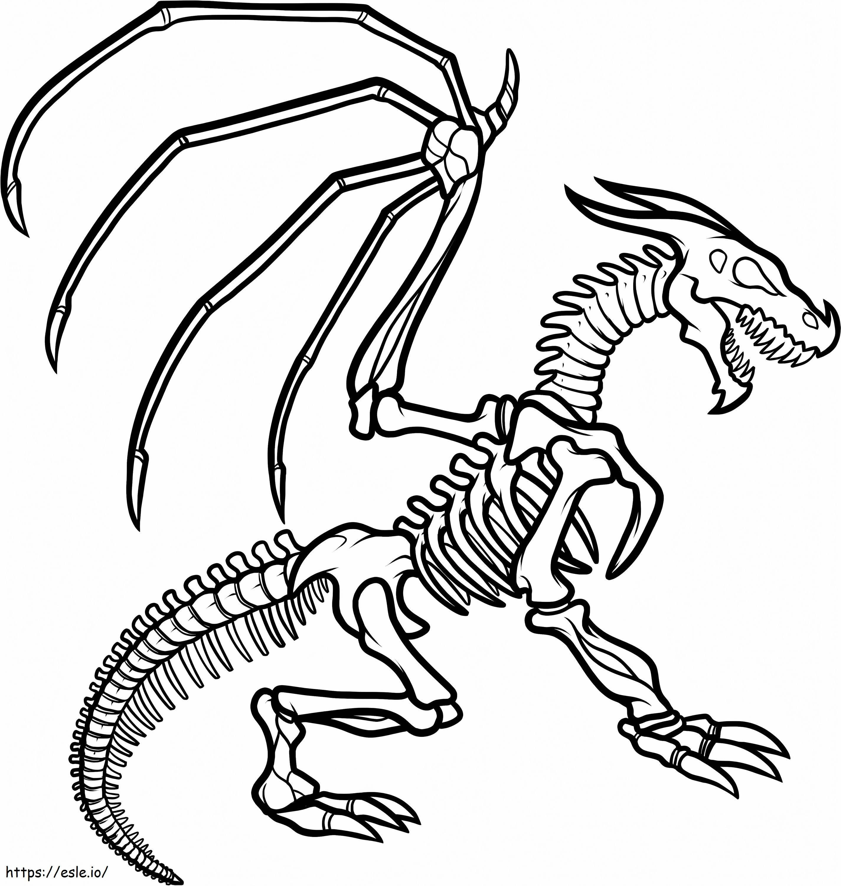 Creepy Skeleton Dragon coloring page