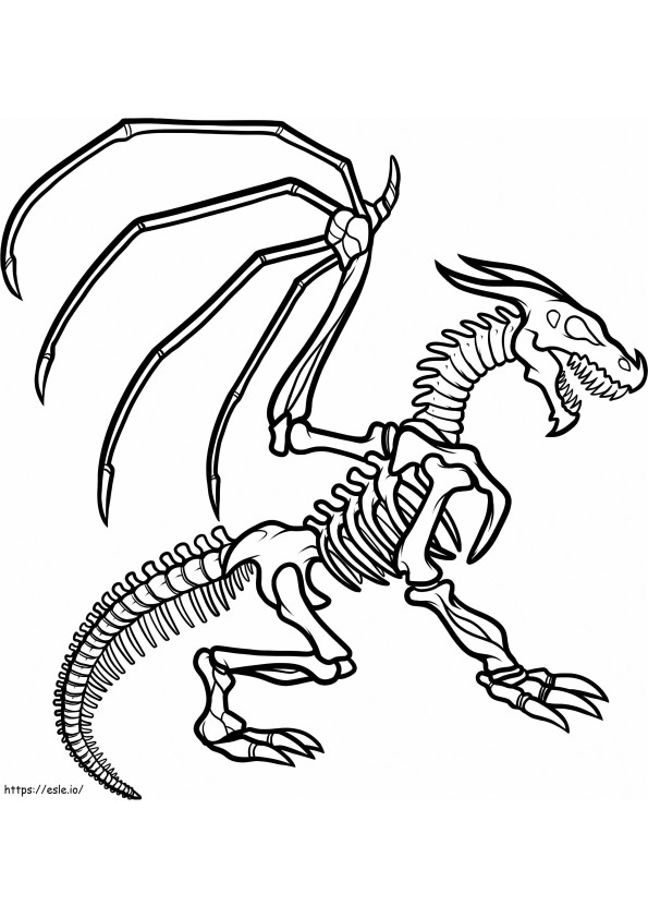 Dragon schelet înfiorător de colorat