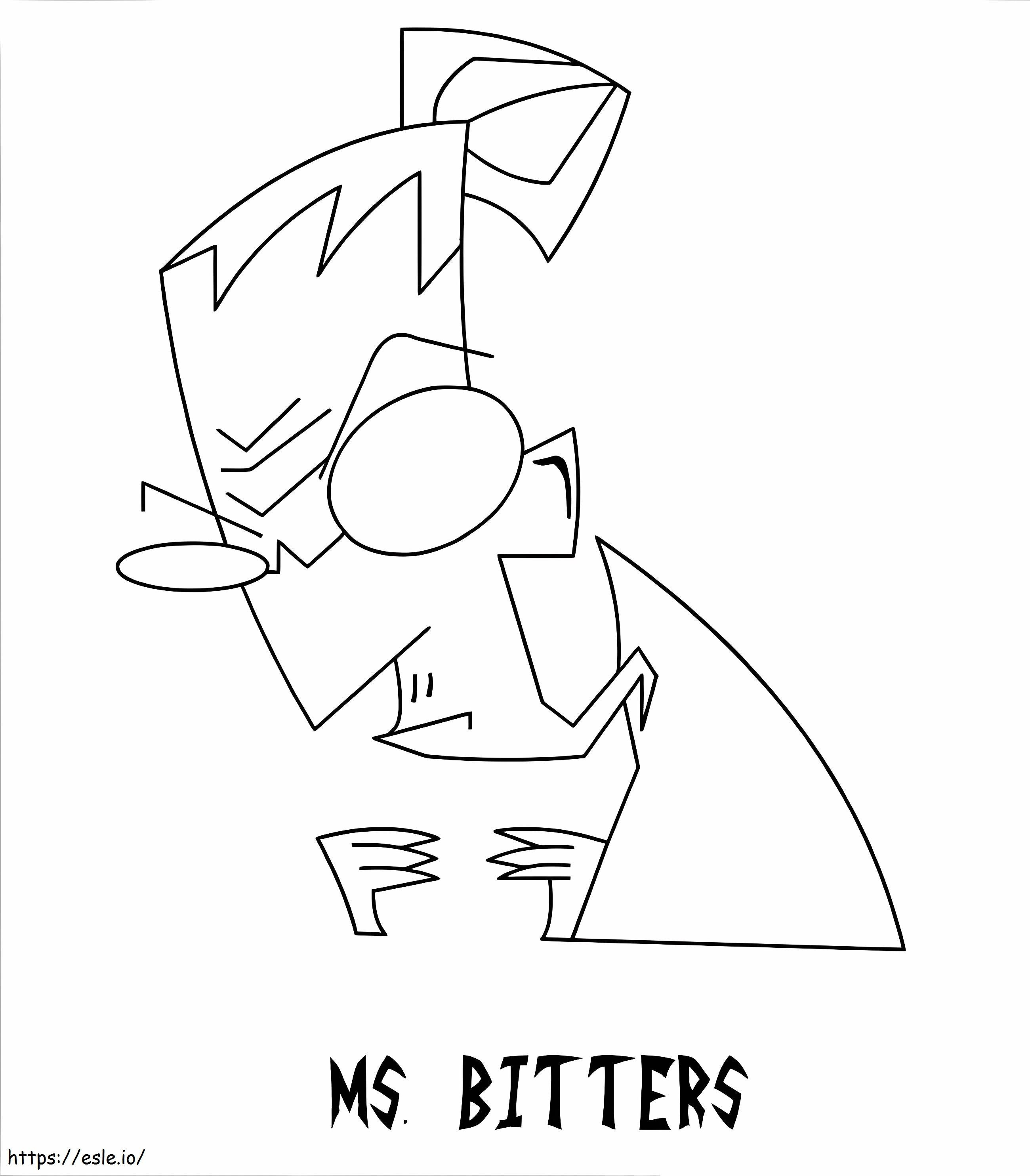Ms. Bitters From Invader Zim coloring page