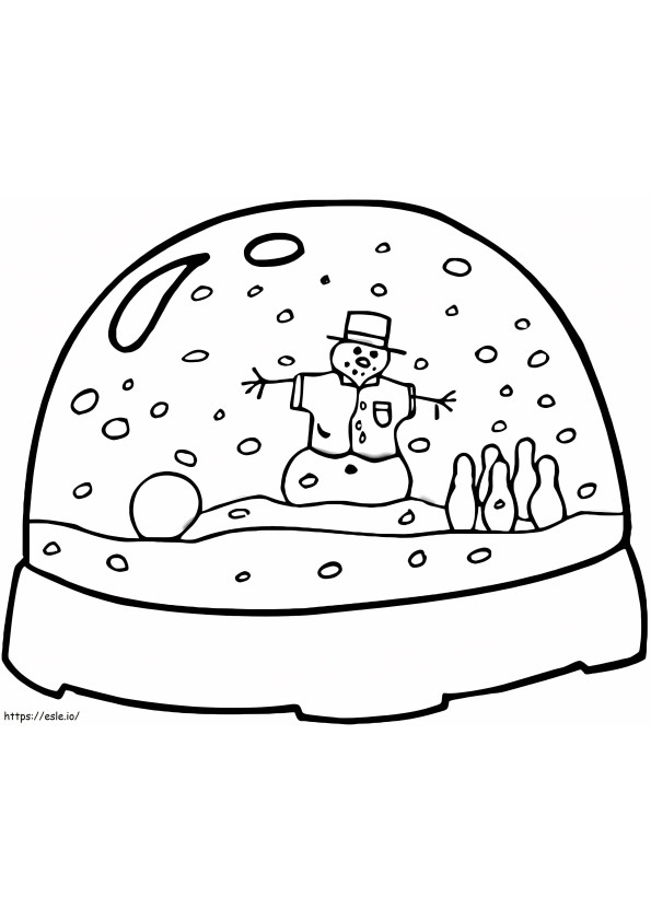 Coloriage Boule à neige bonhomme de neige à imprimer dessin