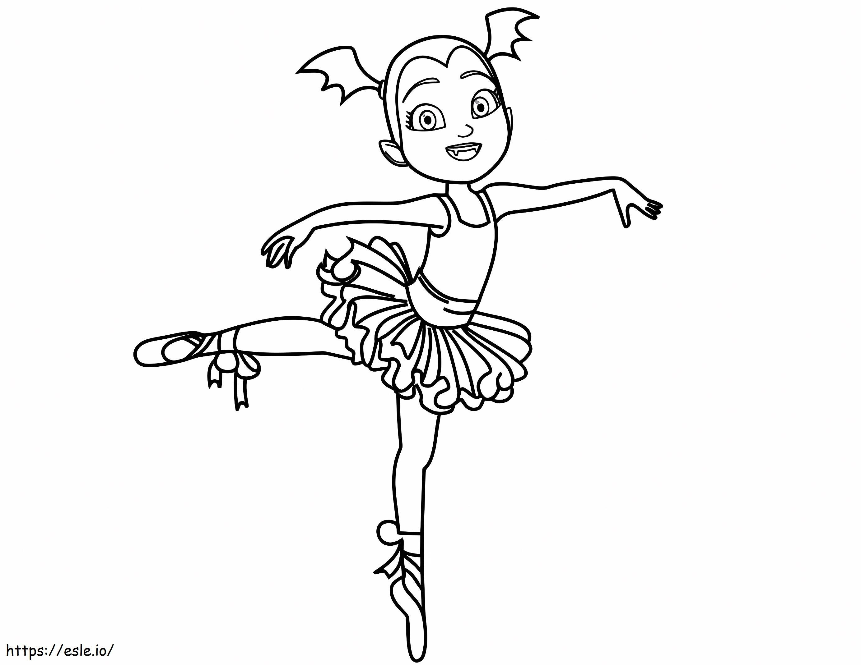 Ballerina Bat Dancing coloring page