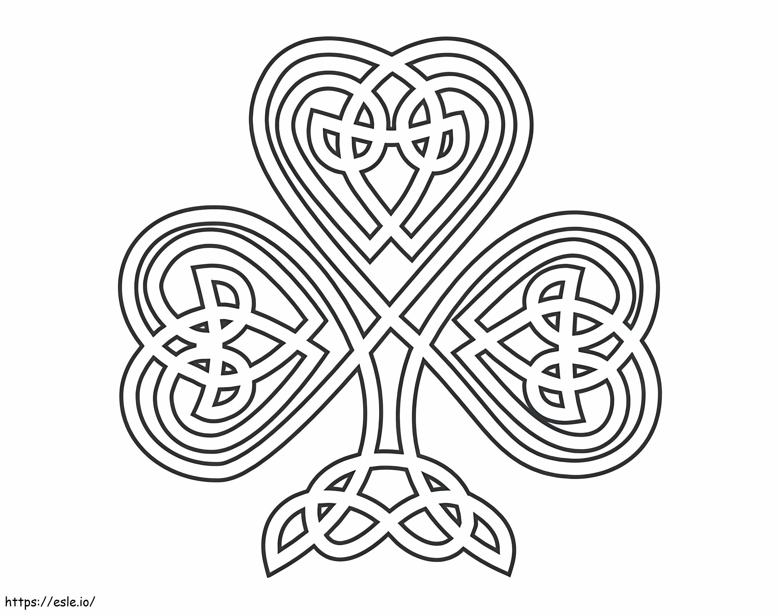 Celtic Knot Shamrock värityskuva