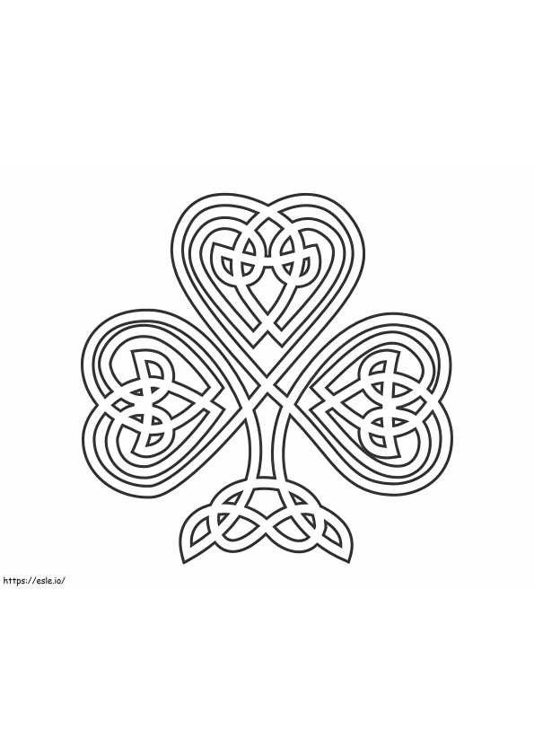 Coloriage Trèfle à nœud celtique à imprimer dessin