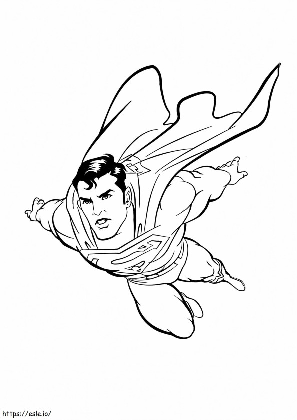 Grote superman vliegt kleurplaat