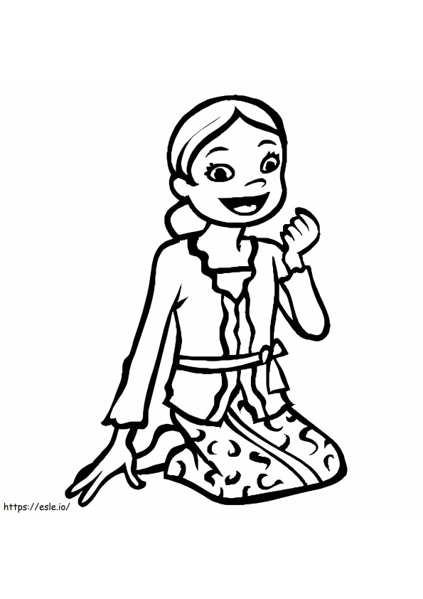 Indonesian Girl coloring page