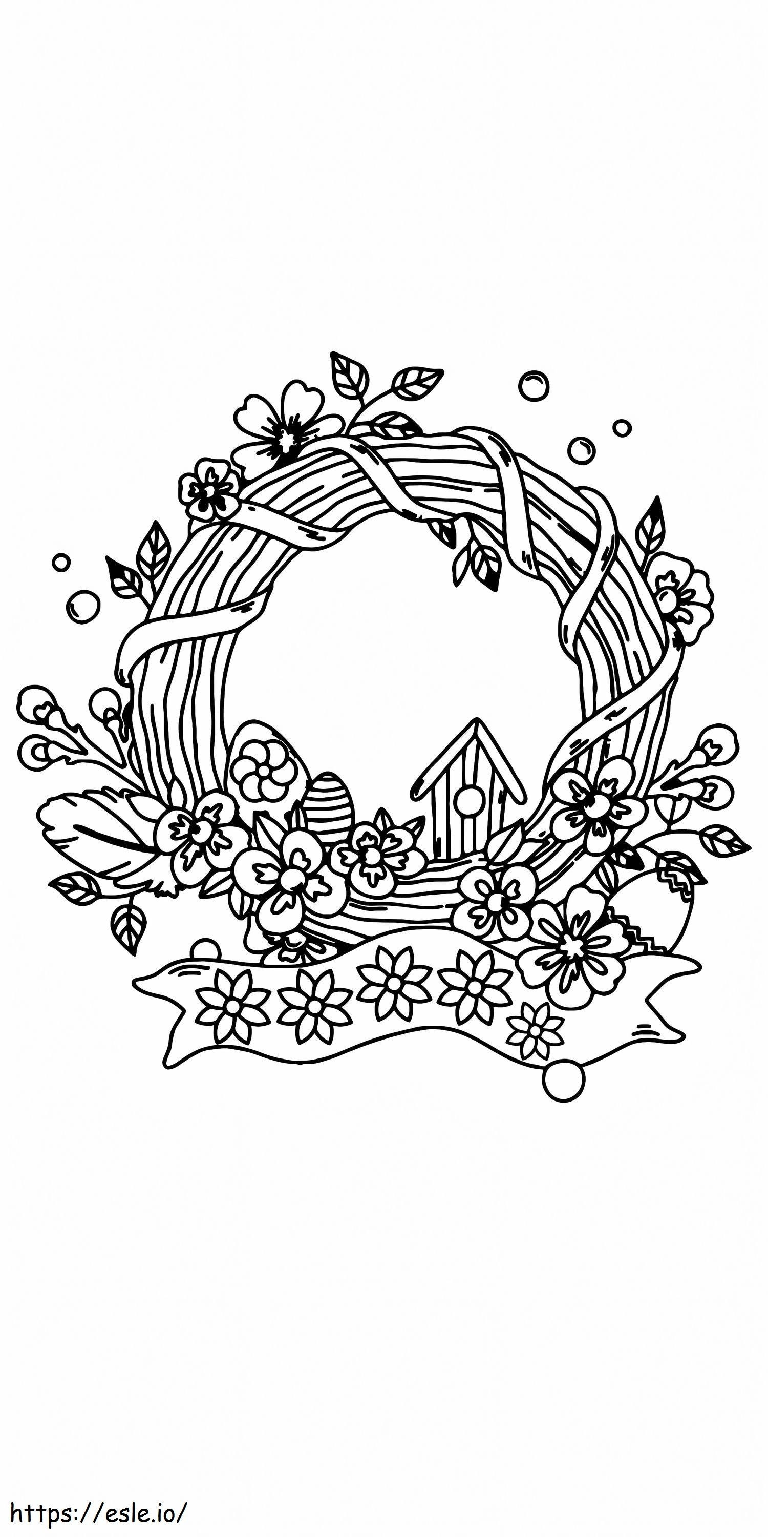 Easter Wreath Printable 12 coloring page