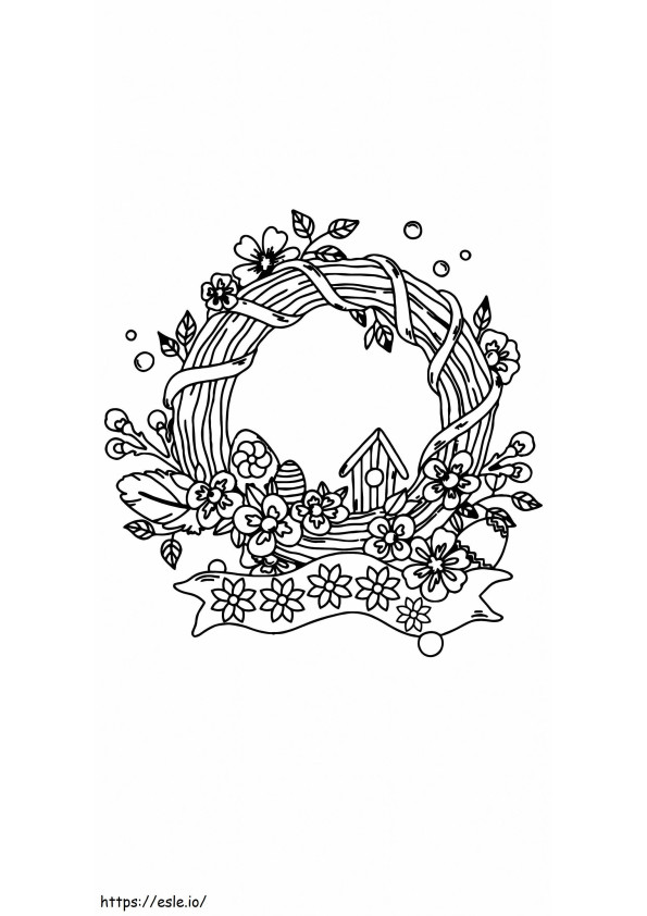 Easter Wreath Printable 12 coloring page