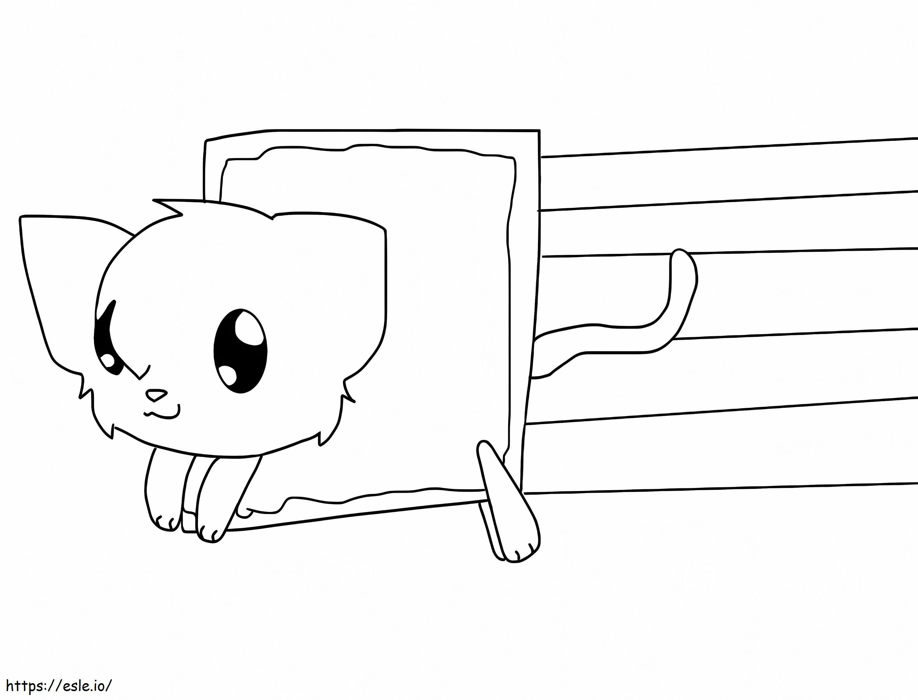 Gato Chibi Nyan para colorir