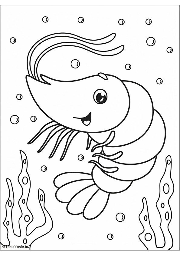 camarão caricatura para colorir
