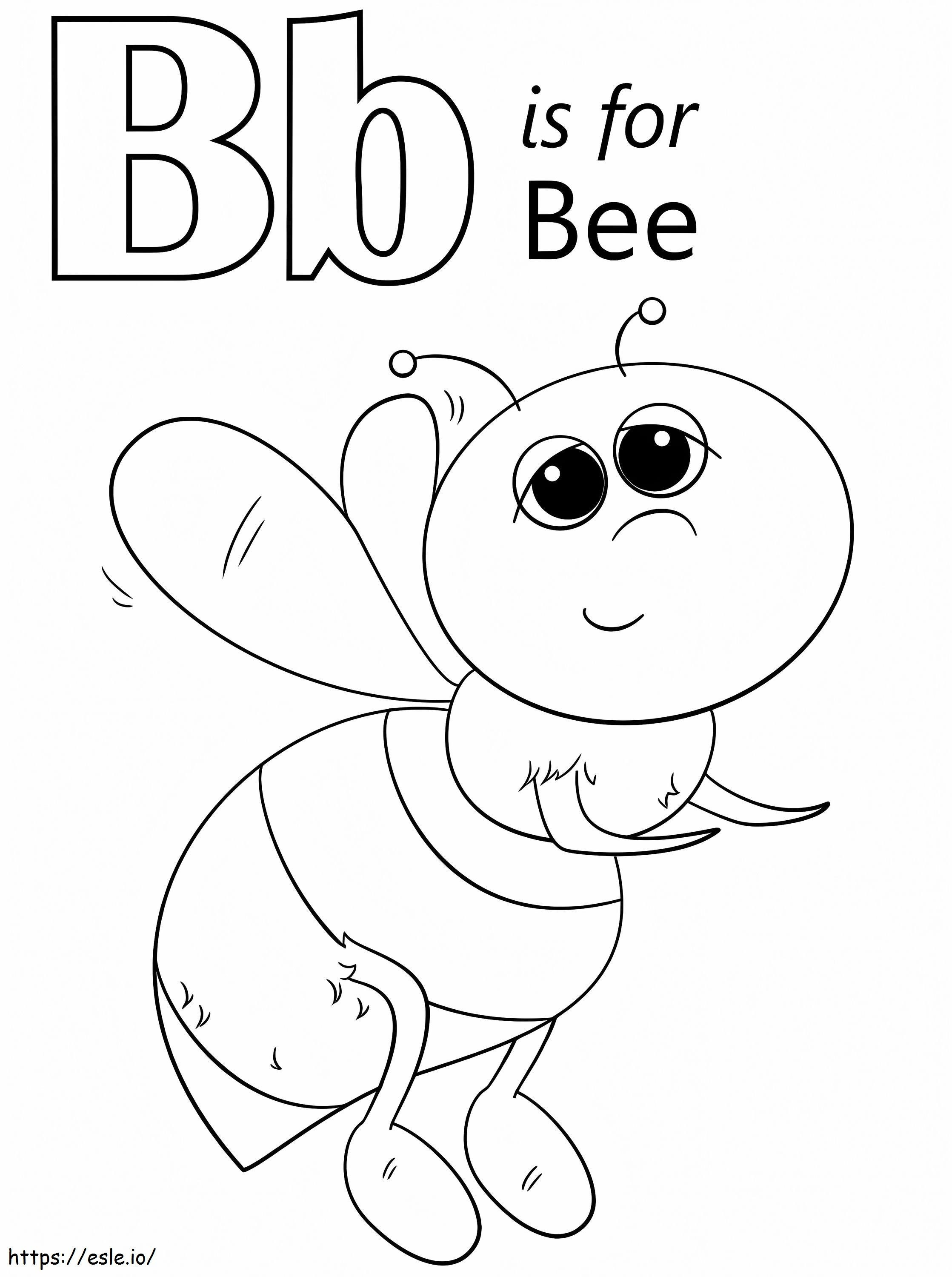 Bee Letter B coloring page