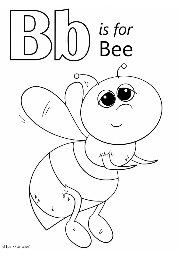 ミツバチの文字B ぬりえ - 塗り絵